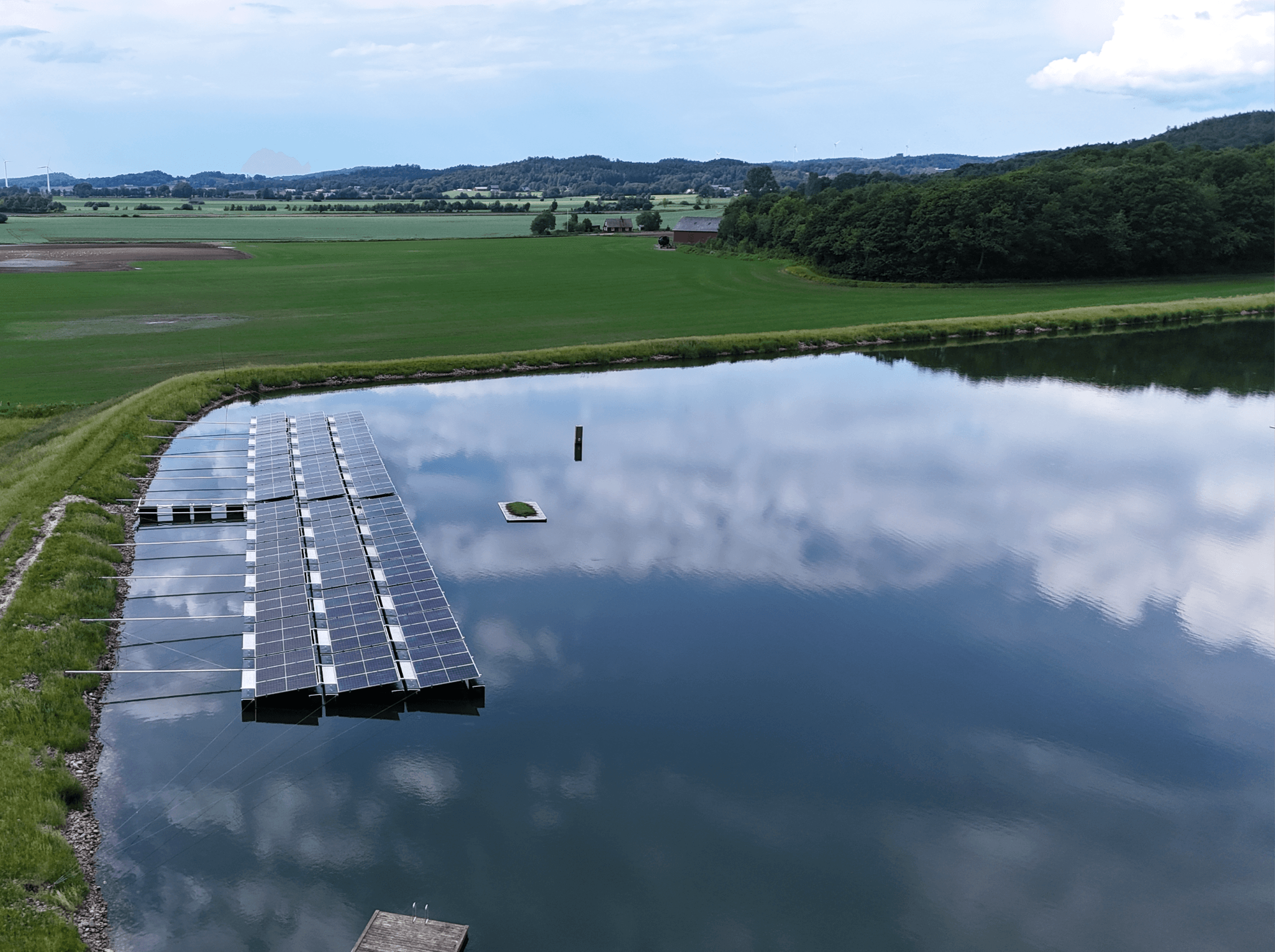 Pilotinstallation på torvmark i Kättilstorp — drönarbild